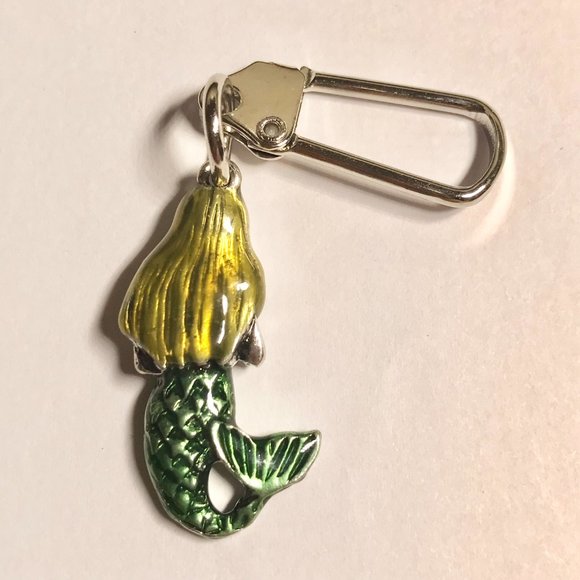 Mermaid Zipper Pull Purse Charm Keychain Backpack Colorful Metal Island Beach - Picture 4 of 7